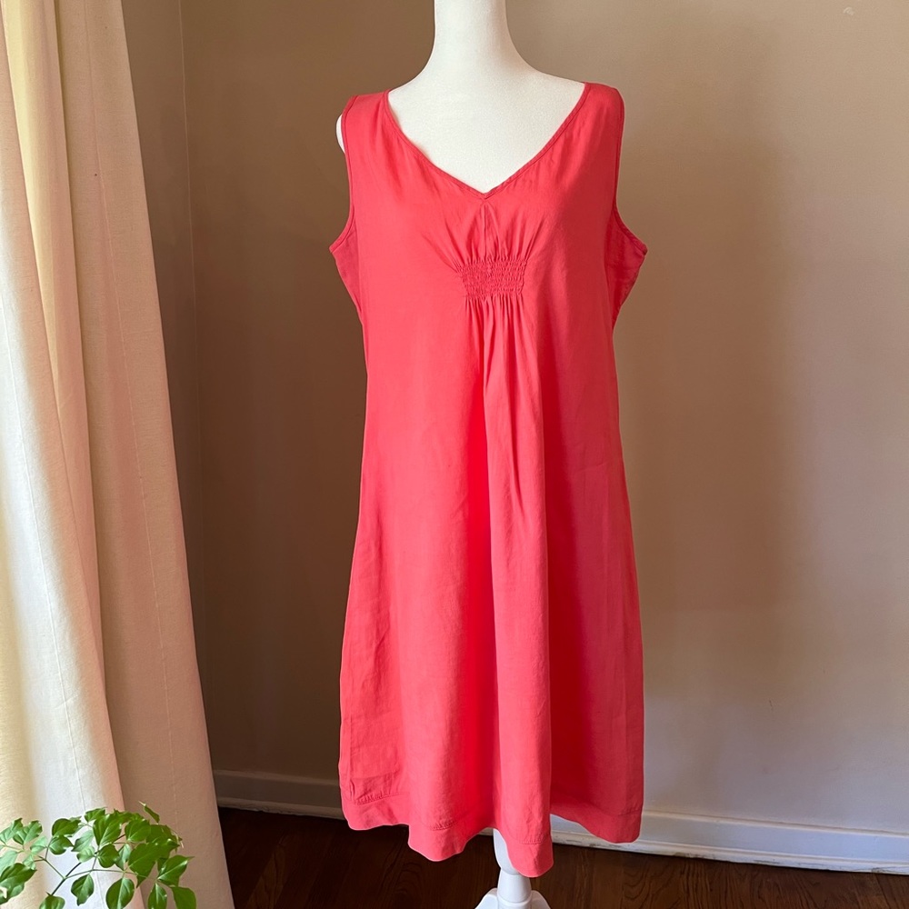 Eileen Fisher Coral Linen Sundress